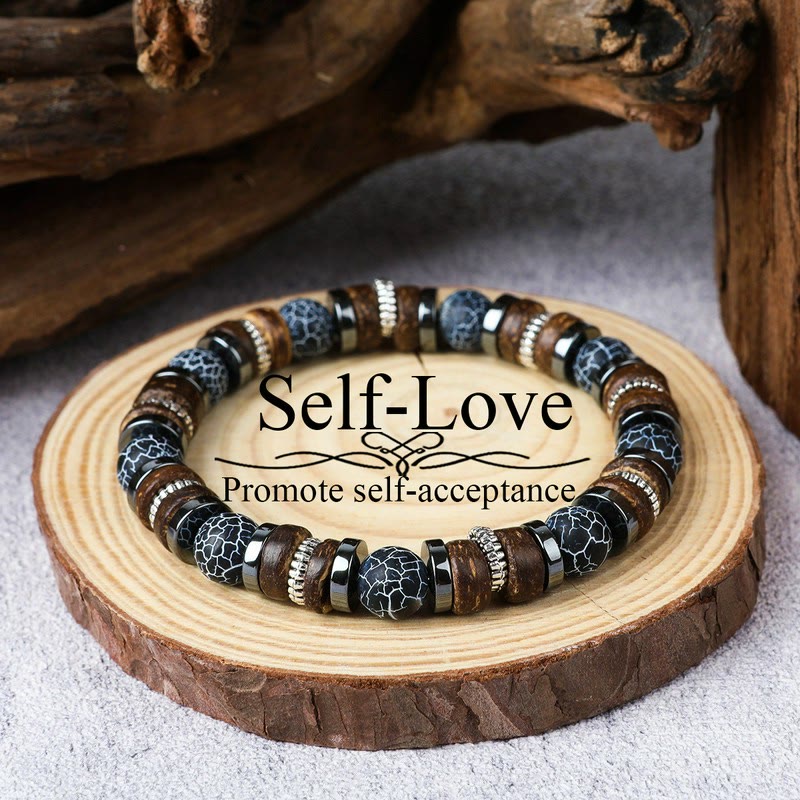 FuAttract Self Love & Inner Strength Hematite Black Weathered Stone Growth Bracelet - 8mm - image 0