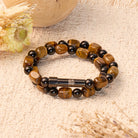 FuAttract Wishbeads Protection & Confidence - Black Obsidian & Tiger Eye Intention Bracelet - 8mm - image 0