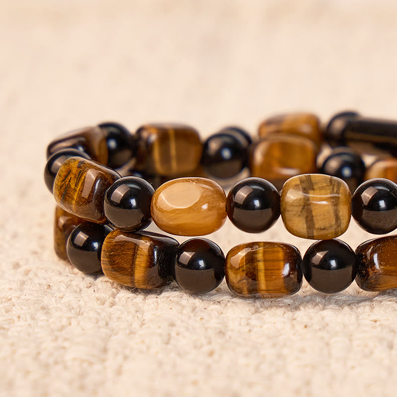 FuAttract Wishbeads Protection & Confidence - Black Obsidian & Tiger Eye Intention Bracelet - image 5