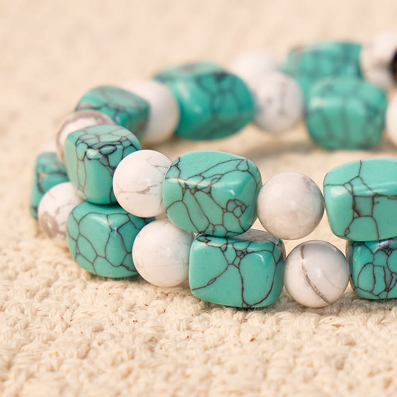 FuAttract Wishbeads Calm & Harmony–White Turquoise & Blue Turquoise Intention Bracelet - image 4