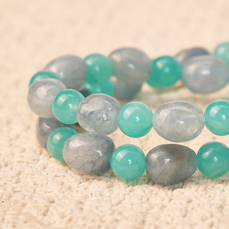FuAttract Wishbeads Calm & Positive – Amazonite & Aquamarine Intention Bracelet - image 5
