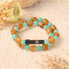 FuAttract Wishbeads Confidence & Emotional Balance – Amazonite & Tiger's Eye Intention Bracelet - 8mm - image 0