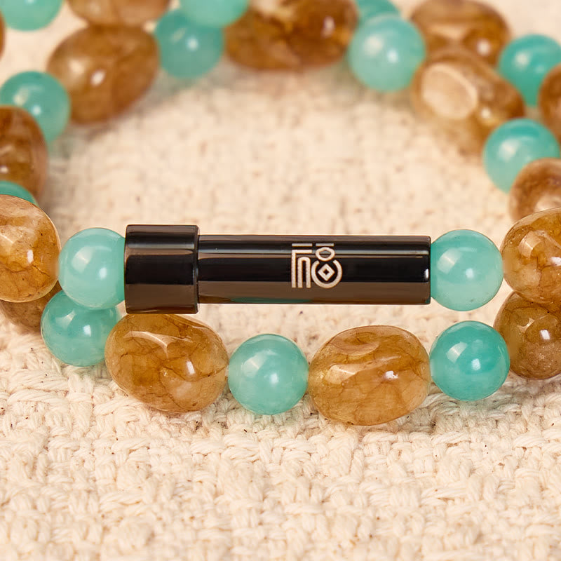 FuAttract Wishbeads Confidence & Emotional Balance – Amazonite & Tiger's Eye Intention Bracelet - image 4