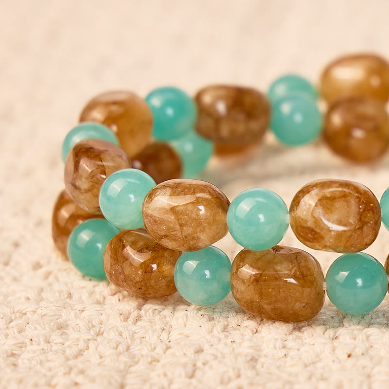 FuAttract Wishbeads Confidence & Emotional Balance – Amazonite & Tiger's Eye Intention Bracelet - image 5