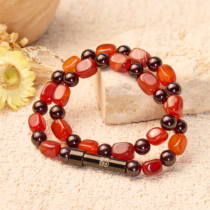 FuAttract Wishbeads Love Energy & Vitality – Garnet & Red Agate Intention Bracelet - image 2