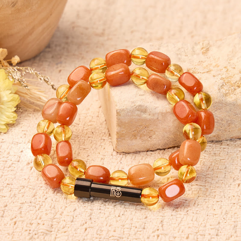 FuAttract Wishbeads Wealth & Positive Energy – Citrine & Red Aventurine Intention Bracelet - image 2
