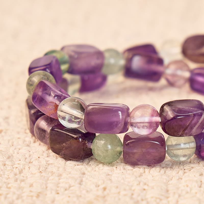 FuAttract Wishbeads Clarity & Spiritual Balance – Fluorite & Amethyst Intention Bracelet - image 5