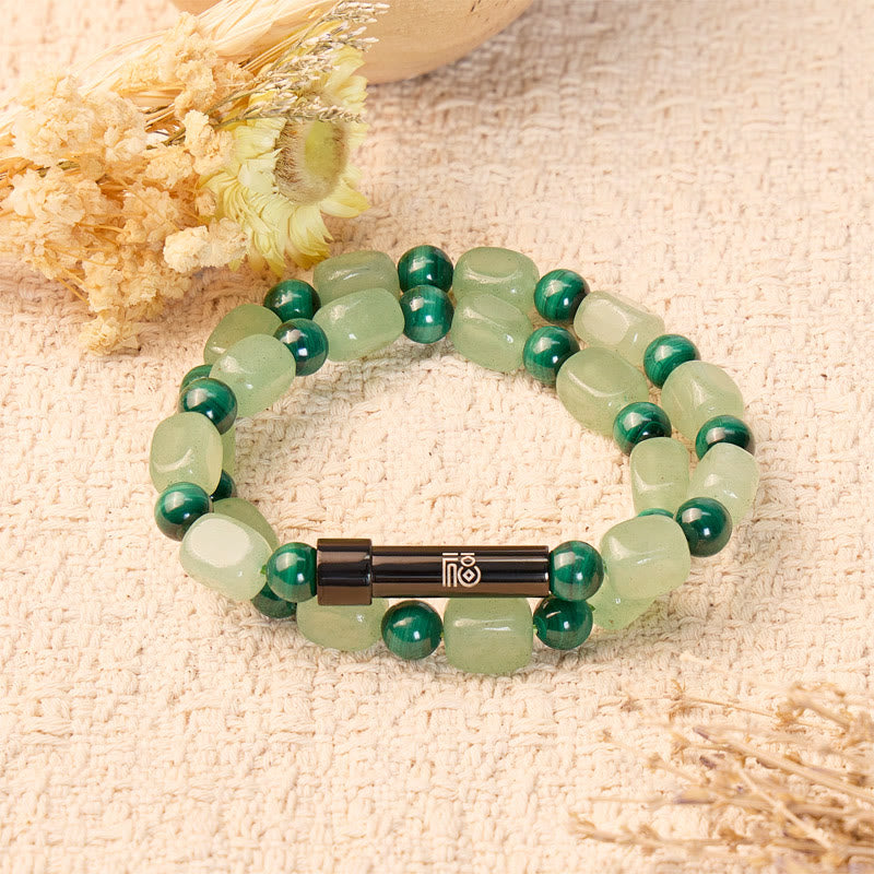 FuAttract Wishbeads Prosperity & Growth – Malachite & Green Aventurine Intention Bracelet - 8mm - image 0