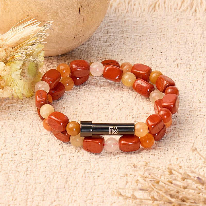 FuAttract Wishbeads Vitality & Positive Energy – Red Aventurine & Red Stone Intention Bracelet - 8mm - image 0