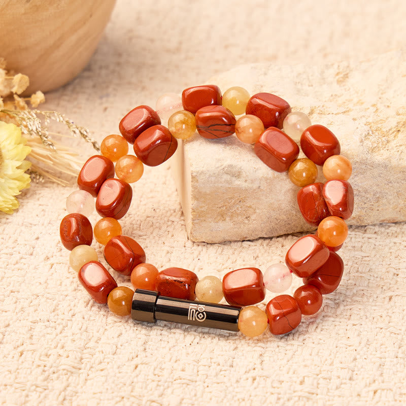 FuAttract Wishbeads Vitality & Positive Energy – Red Aventurine & Red Stone Intention Bracelet - image 2