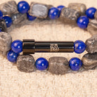 FuAttract Wishbeads Wisdom & Stability – Lapis Lazuli & Grey Jasper Intention Bracelet - image 4