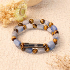 FuAttract Wishbeads Confidence & Strength – Tiger's Eye & Blue Aventurine Intention Bracelet - 8mm - image 0