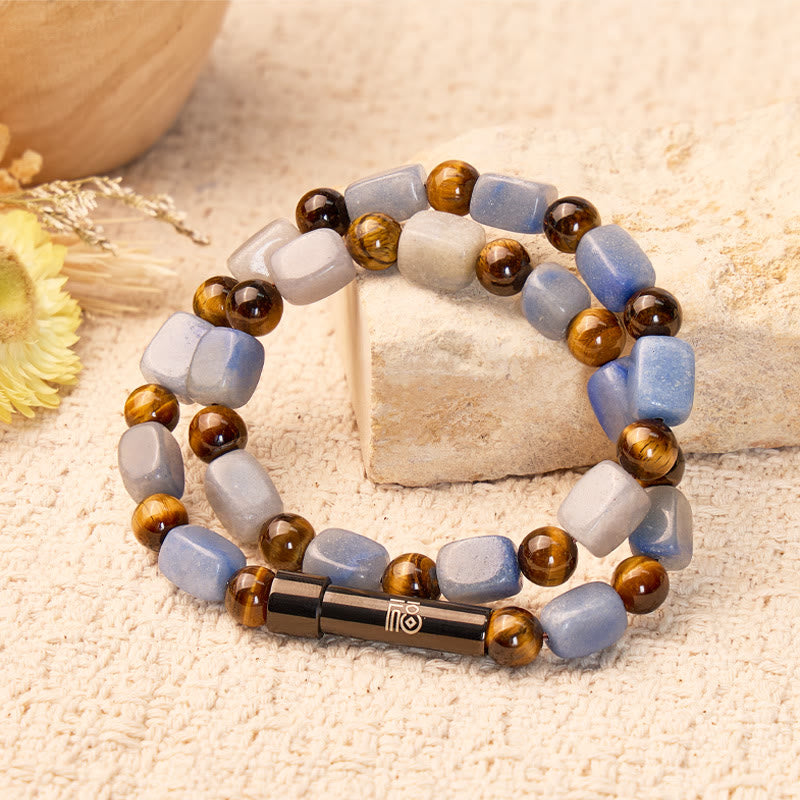 FuAttract Wishbeads Confidence & Strength – Tiger's Eye & Blue Aventurine Intention Bracelet - image 2