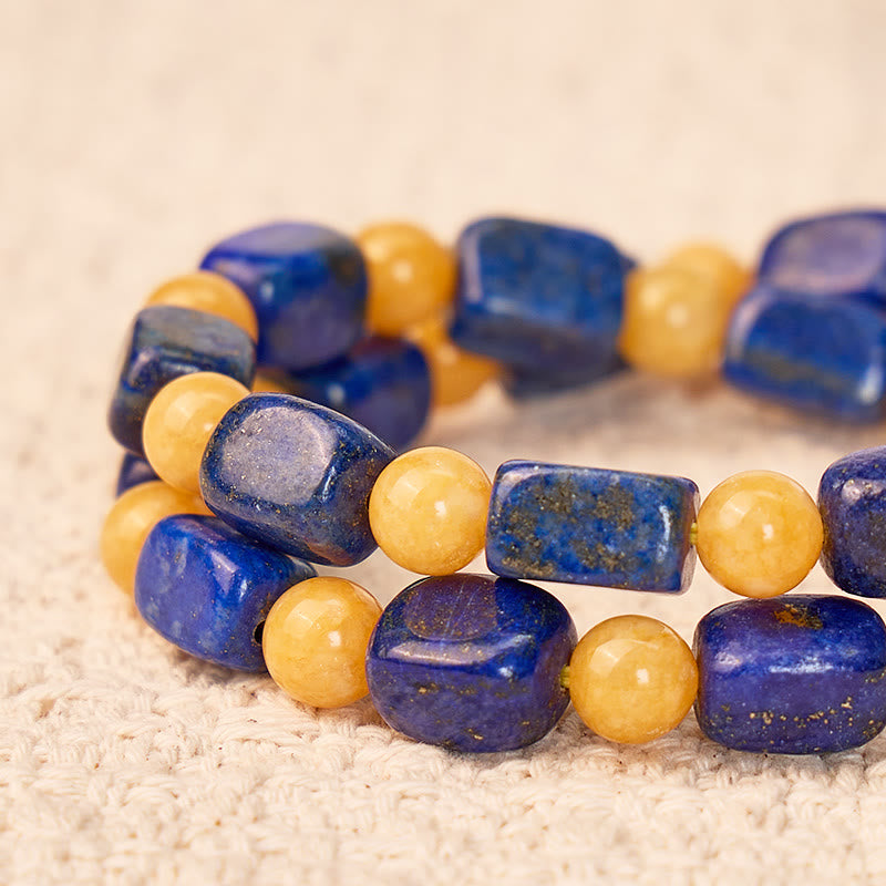 FuAttract Wishbeads Confidence & Wisdom – Yellow Tiger's Eye & Lapis Lazuli Intention Bracelet - image 5