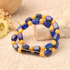 FuAttract Wishbeads Confidence & Wisdom – Yellow Tiger's Eye & Lapis Lazuli Intention Bracelet - image 2