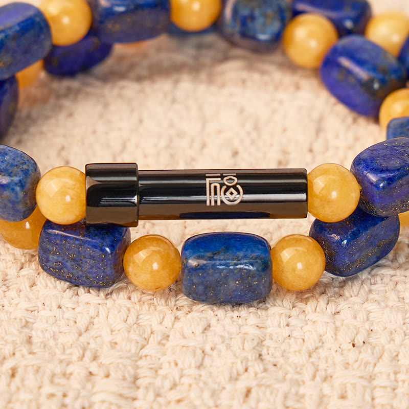 FuAttract Wishbeads Confidence & Wisdom – Yellow Tiger's Eye & Lapis Lazuli Intention Bracelet - image 4