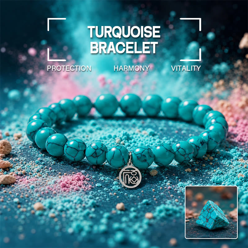 FuAttract Luck Protection & Prosperity Turquoise Bracelet WIth Fu Pendant - 19cm - image 0