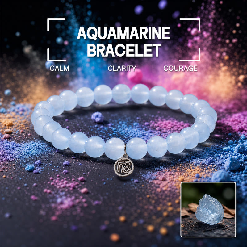 FuAttract Protection & Harmony Aquamarine Bracelet Fu Charm for Everyday Wear - 19cm - image 0