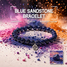 FuAttract Confidence Protection & Prosperity Blue Sandstone Fu Pendant Bracelet - 19cm - image 0