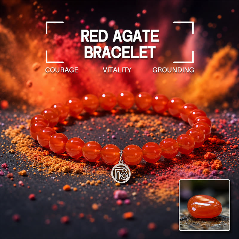 FuAttract Passion Protection & Prosperity Red Agate Fu Charm Crystal Bracelet - 19cm - image 0