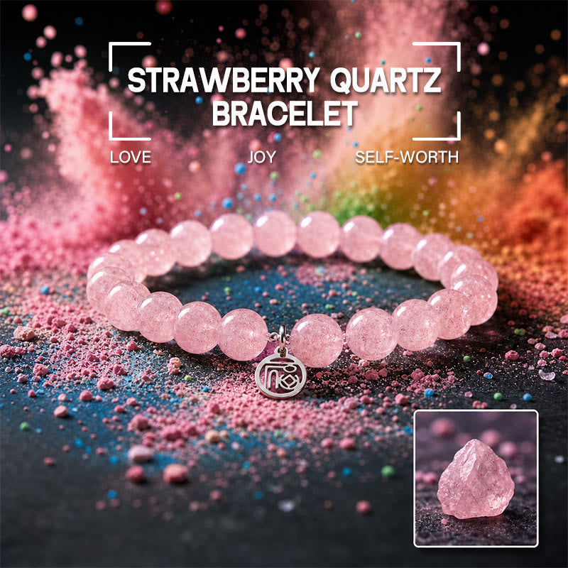 FuAttract Love Romance & Emotional Healing Strawberry Quartz Fu Pendant  Bracelet - 19cm - image 0