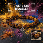 FuAttract Confidence Protection & Prosperity Tiger Eye  Bracelet With Fu Charm - 19cm - image 0