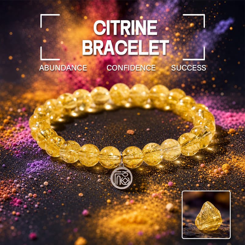 FuAttract Wealth Luck & Prosperity Citrine Fu Pendant Crystal Bracelet - 19cm - image 0