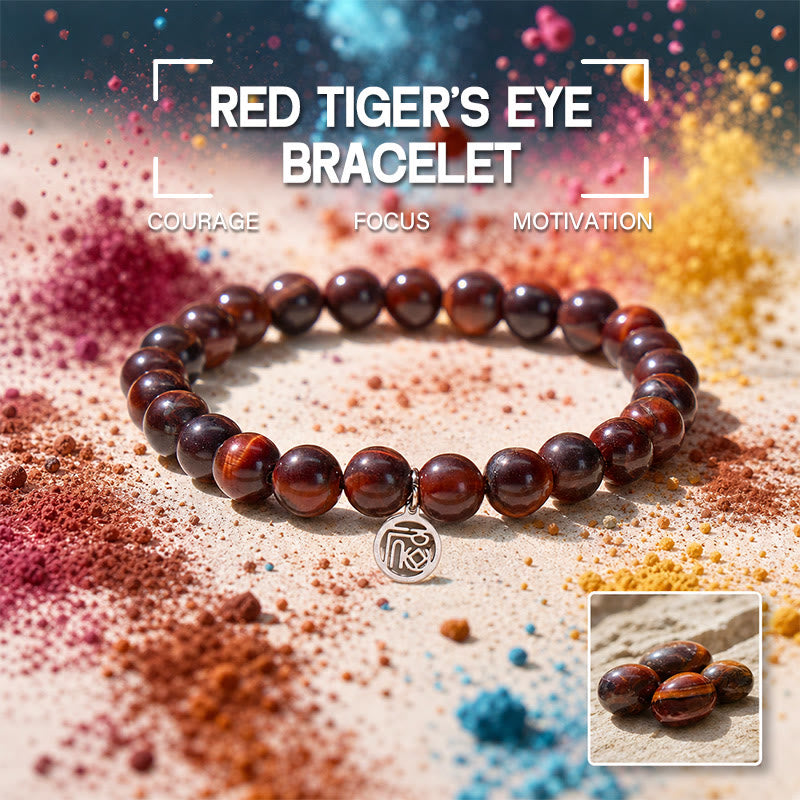 FuAttract Motivation Courage & Good Fortune Red Tiger's Eye Fu Charm Bracelet - 19cm - image 0