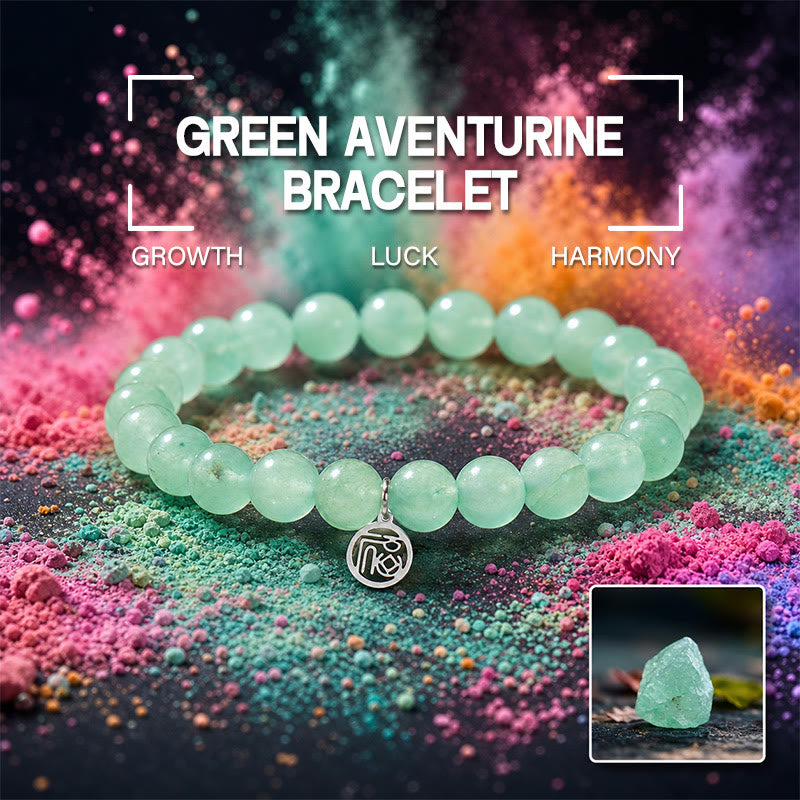 FuAttract Luck Prosperity & Blessing Natural Green Aventurine Bracelet With Fu Charm  - 19cm - image 0
