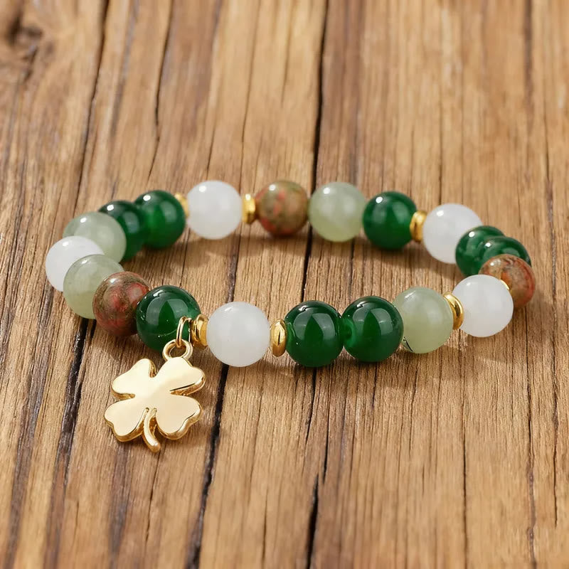 FuAttract Growth Harmony & Positive Energy Green Aventurine Moonstone Unakite Chrysocolla Forest Style Bracelet - image 3