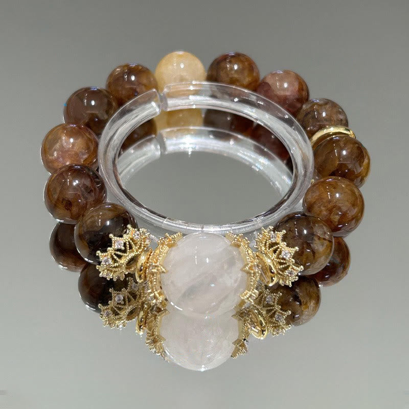 FuAttract Prosperity Harmony & Premium Energy Yellow Flower Quartz White Phantom Luxury Bracelet - 14mm - image 5
