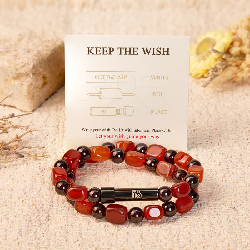 FuAttract Wishbeads Love Energy & Vitality – Garnet & Red Agate Intention Bracelet - image 1