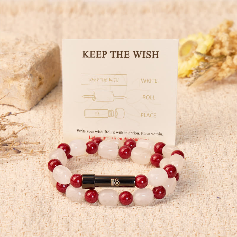 FuAttract Wishbeads Protection & Good Fortune – Cinnabar & White Jade Intention Bracelet - image 1