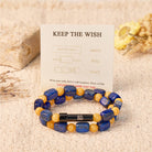 FuAttract Wishbeads Confidence & Wisdom – Yellow Tiger's Eye & Lapis Lazuli Intention Bracelet - image 1