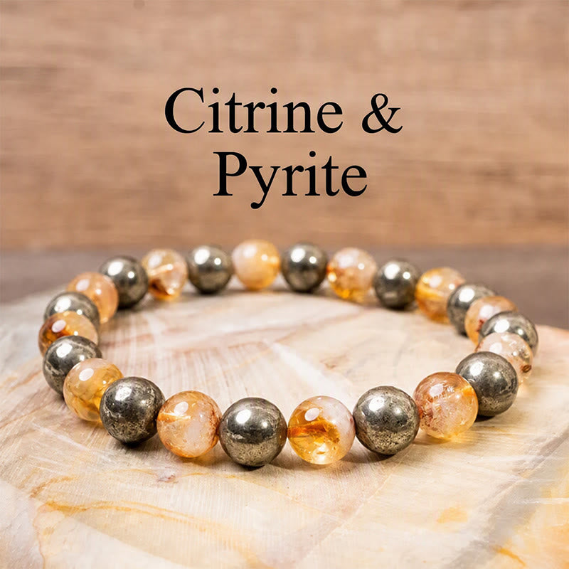 FuAttract Wealth Prosperity & Success Energy Black Obsidian Pyrite Fortune Bracelet - Citrine Pyramid & Pyrite - image 5