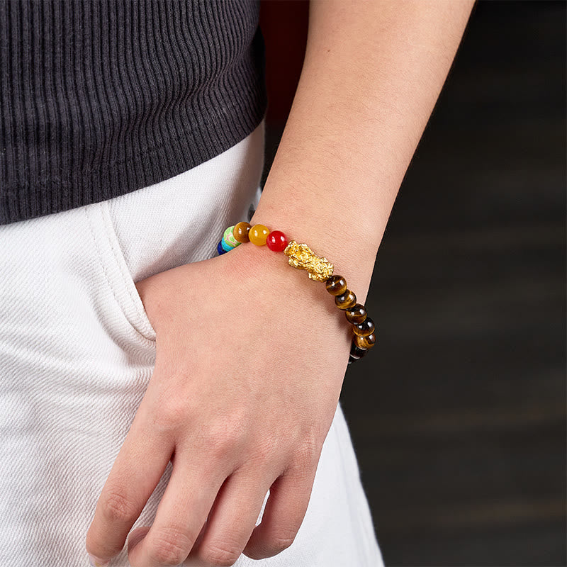 FuAttract Wealth Protection & Abundance Tiger Eye Pixiu Six Crystal Bead Bracelet - image 6