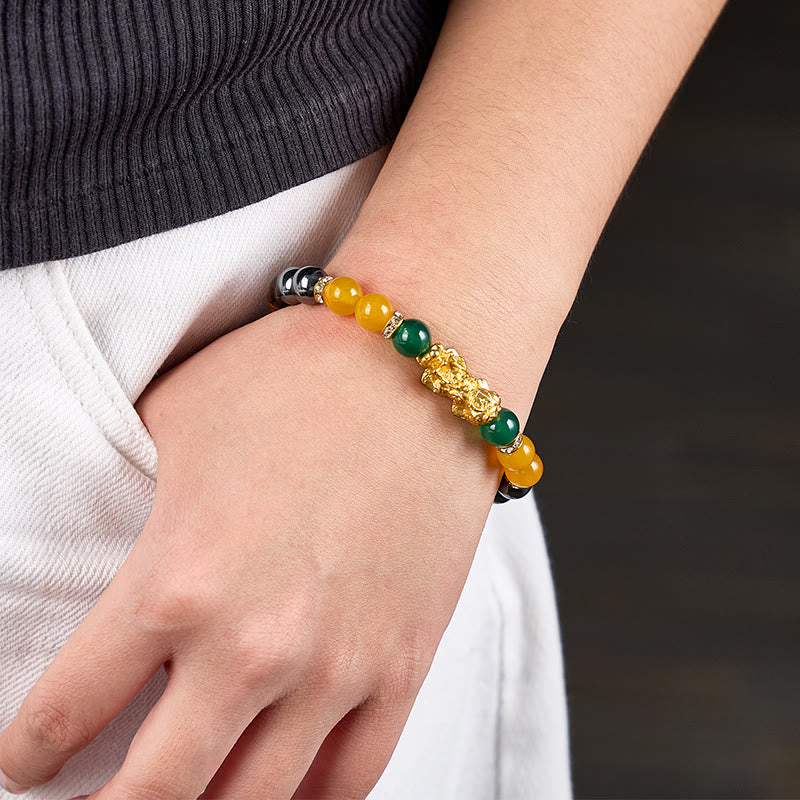 FuAttract Fortune Prosperity & Positive Energy Pixiu Tiger Eye Hematite Bracelet - image 5
