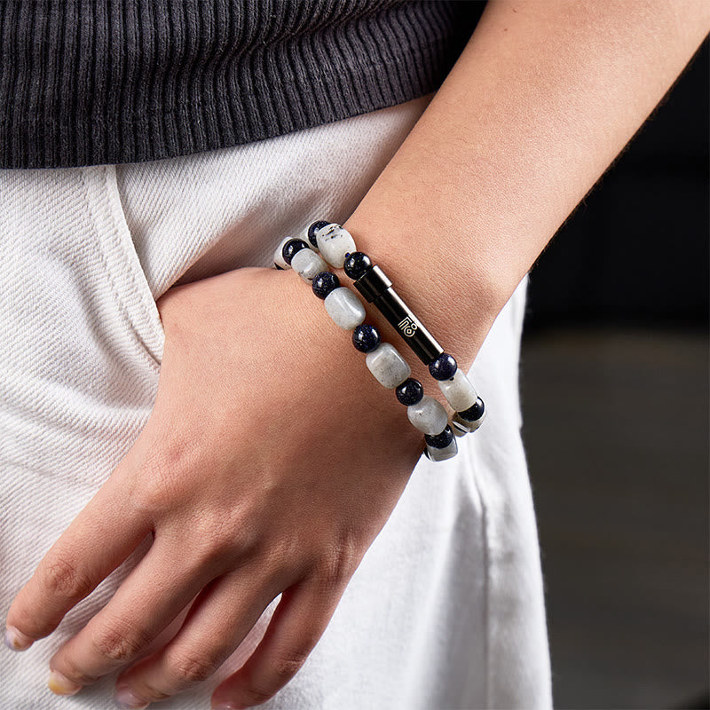 FuAttract Wishbeads Calm Energy & Confidence – Blue Sandstone & Labradorite Intention Bracelet - image 3