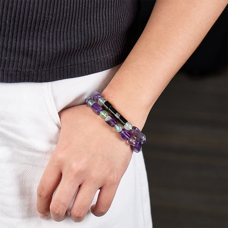 FuAttract Wishbeads Clarity & Spiritual Balance – Fluorite & Amethyst Intention Bracelet - image 3