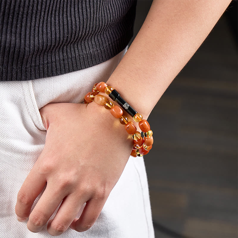 FuAttract Wishbeads Wealth & Positive Energy – Citrine & Red Aventurine Intention Bracelet - image 3