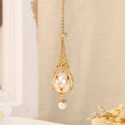 FuAttract Elegance Harmony & Positive Energy Pearl Crystal Mesh Pendant Detachable Necklace - Rose Red - image 0