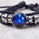 FuAttract Purity & Healing Energy Virgo Zodiac Blue Glaze Charm Vintage Leather Bracelet - image 3