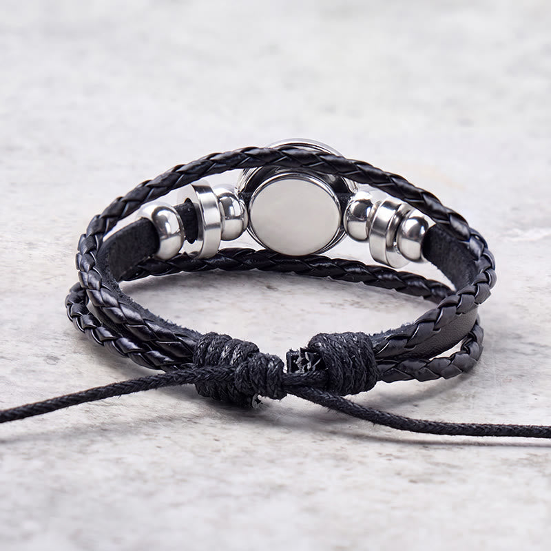 FuAttract Purity & Healing Energy Virgo Zodiac Blue Glaze Charm Vintage Leather Bracelet - image 4