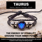 FuAttract Stability Prosperity & Grounding Energy Taurus Zodiac Blue Glaze Charm Vintage Leather Bracelet - Taurus - image 0