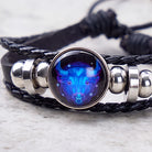 FuAttract Stability Prosperity & Grounding Energy Taurus Zodiac Blue Glaze Charm Vintage Leather Bracelet - image 3