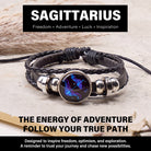 FuAttract Freedom Adventure & Optimism Sagittarius Zodiac Blue Glaze Charm Vintage Leather Bracelet - Sagittarius - image 0