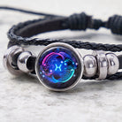 FuAttract Intuition Harmony & Serenity Pisces Zodiac Blue Glaze Charm Vintage Leather Bracelet - image 3