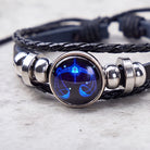 FuAttract Balance Harmony & Elegant Energy Libra Zodiac Blue Glaze Charm Vintage Leather Bracelet - image 3