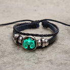 FuAttract Balance Harmony & Elegant Energy Libra Zodiac Blue Glaze Charm Vintage Leather Bracelet - image 2