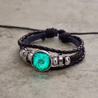 FuAttract Confidence Leadership & Strength Leo Zodiac Blue Glaze Charm Vintage Leather Bracelet - image 2